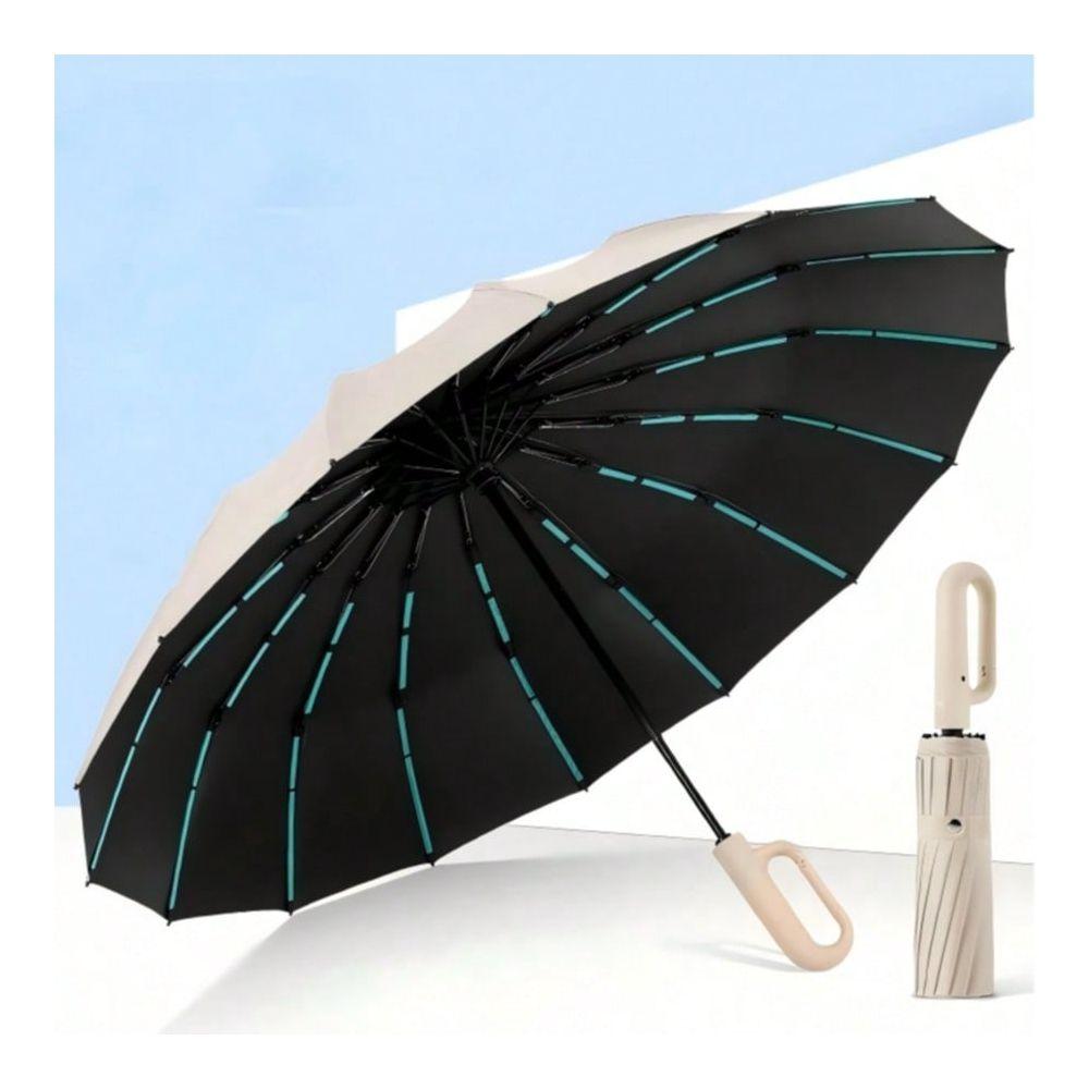 1pc Fully Automatic Folding Umbrella, Unisex UV Protection Sun And Rain Umbrella, Extra Wide Canopy, Built-In Hook For Backpack