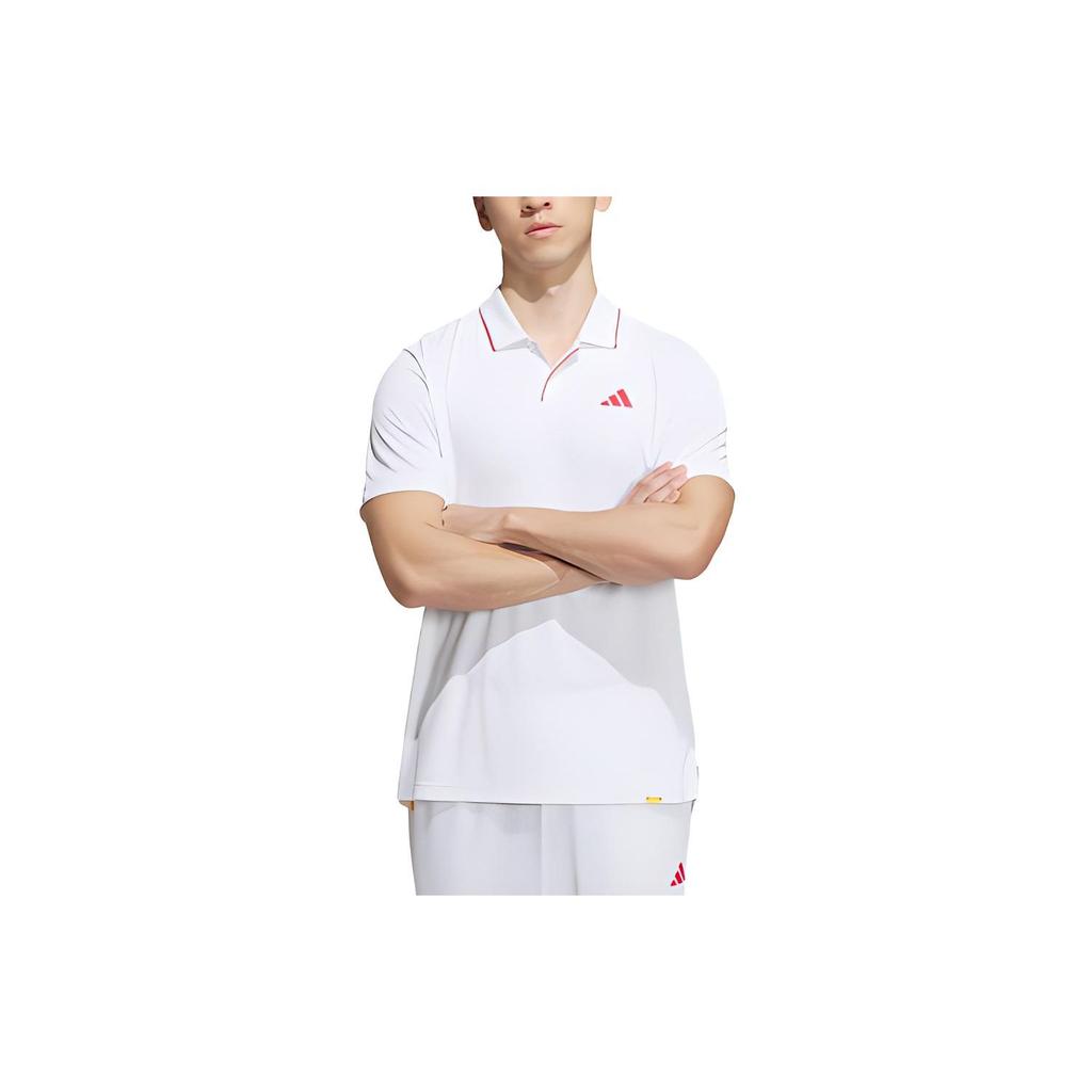 Adidas Club Tennis Polo Shirt With Colorblock Logo Men Tops White IV7579