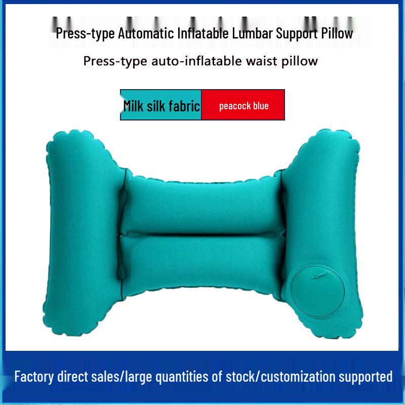 H-Shaped Automatic Inflatable Lumbar Pillow for Travel and Car Support