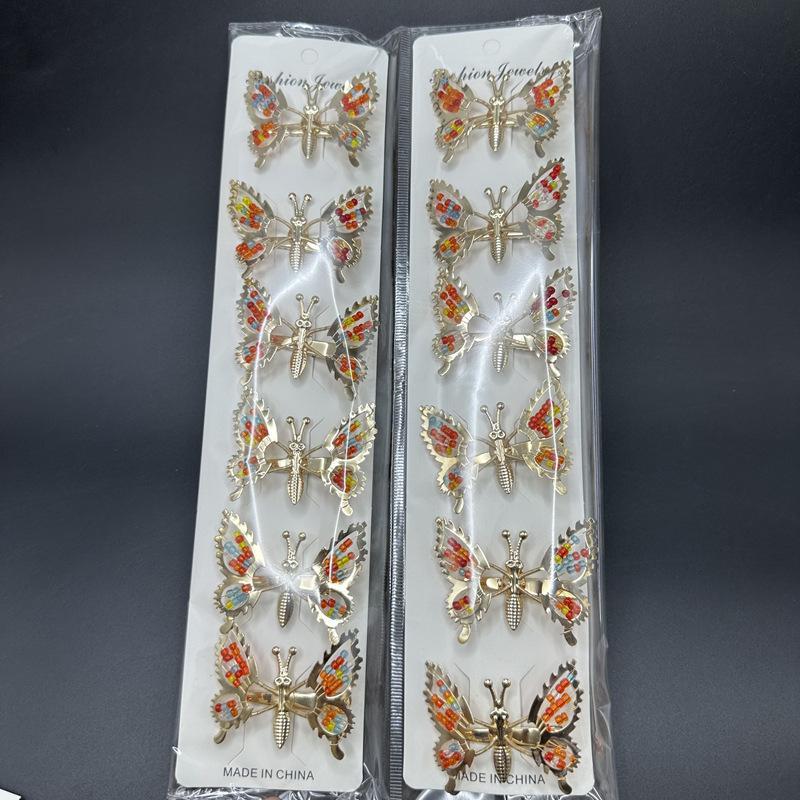 12Pcs 3D Moving Butterfly Hair Clips Metal Moving Wings Butterfly Hair Accessories Hair Clips Barrettes For Women Girls Kids
