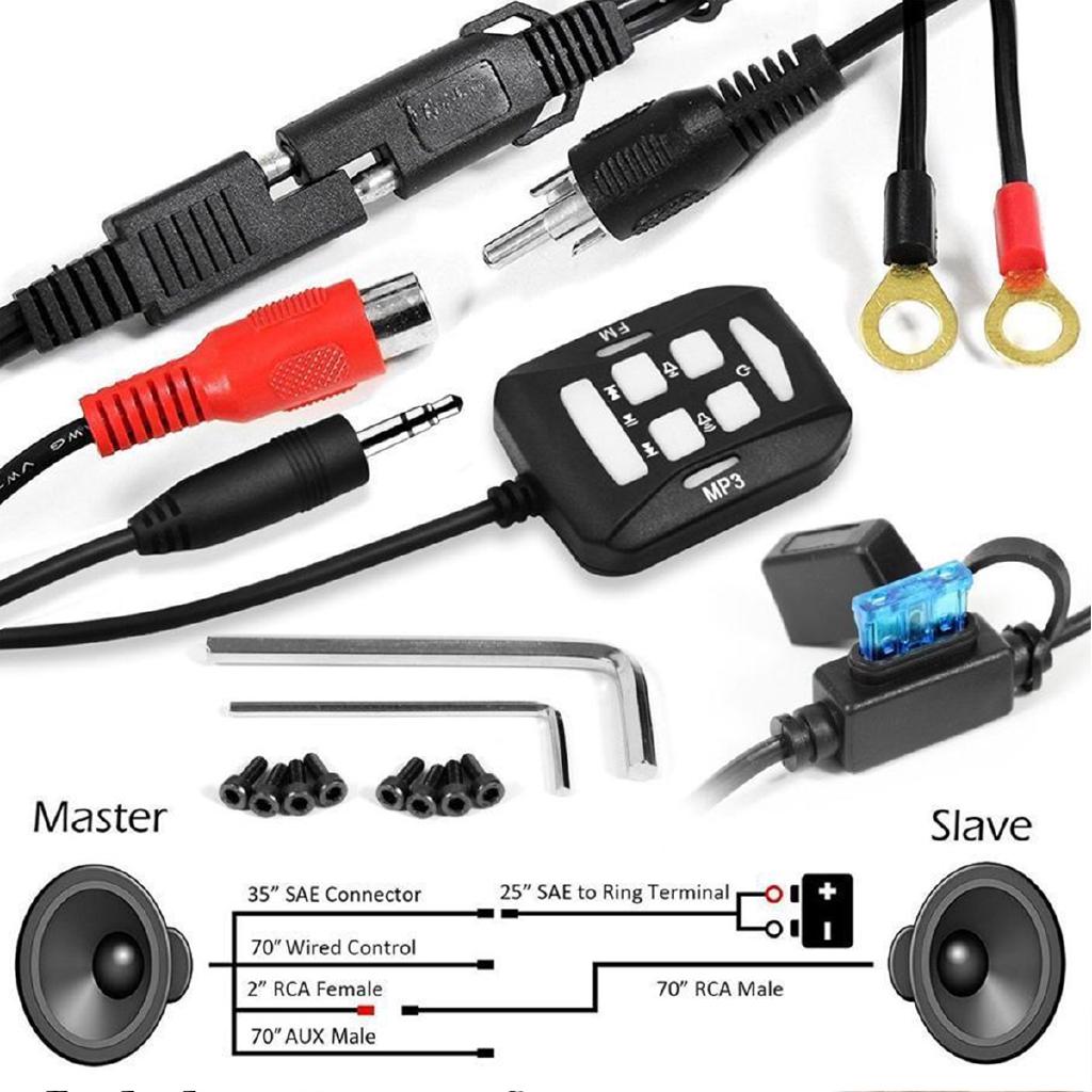 10-16V DC 2x 300W Motorcycle Bluetooth Stereo Speakers Amplifer Waterproof Motorcycle Speaker Radio Sound System Remote Control