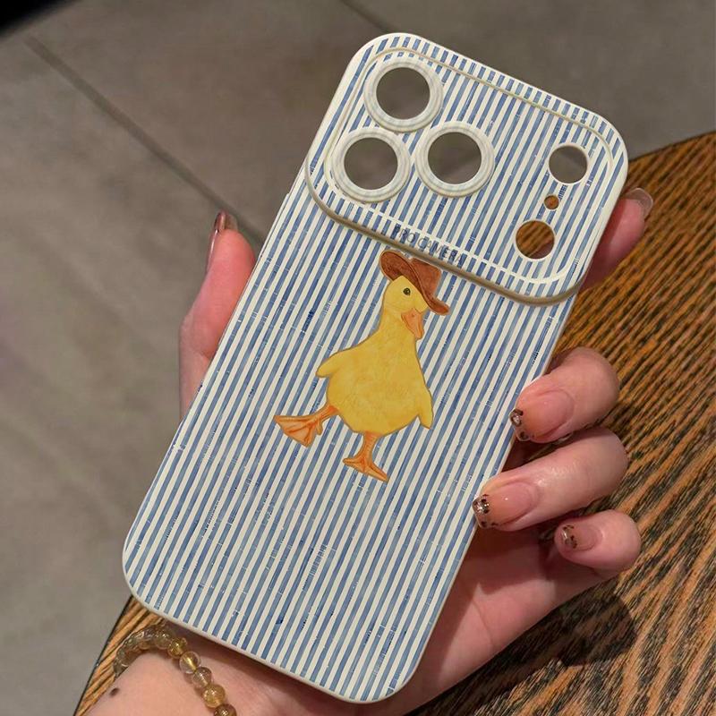 Phone Case For Xiaomi Redmi Note 14 Pro Plus 5G 14 13 12 12S 11 10 14C 13C 12C Line Stripes Duck Patterns Silicone Bumper Cover