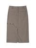 Heretic Button Long Skirt / Brown