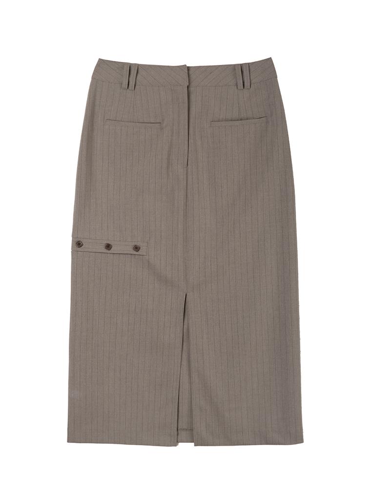 Heretic Button Long Skirt / Brown