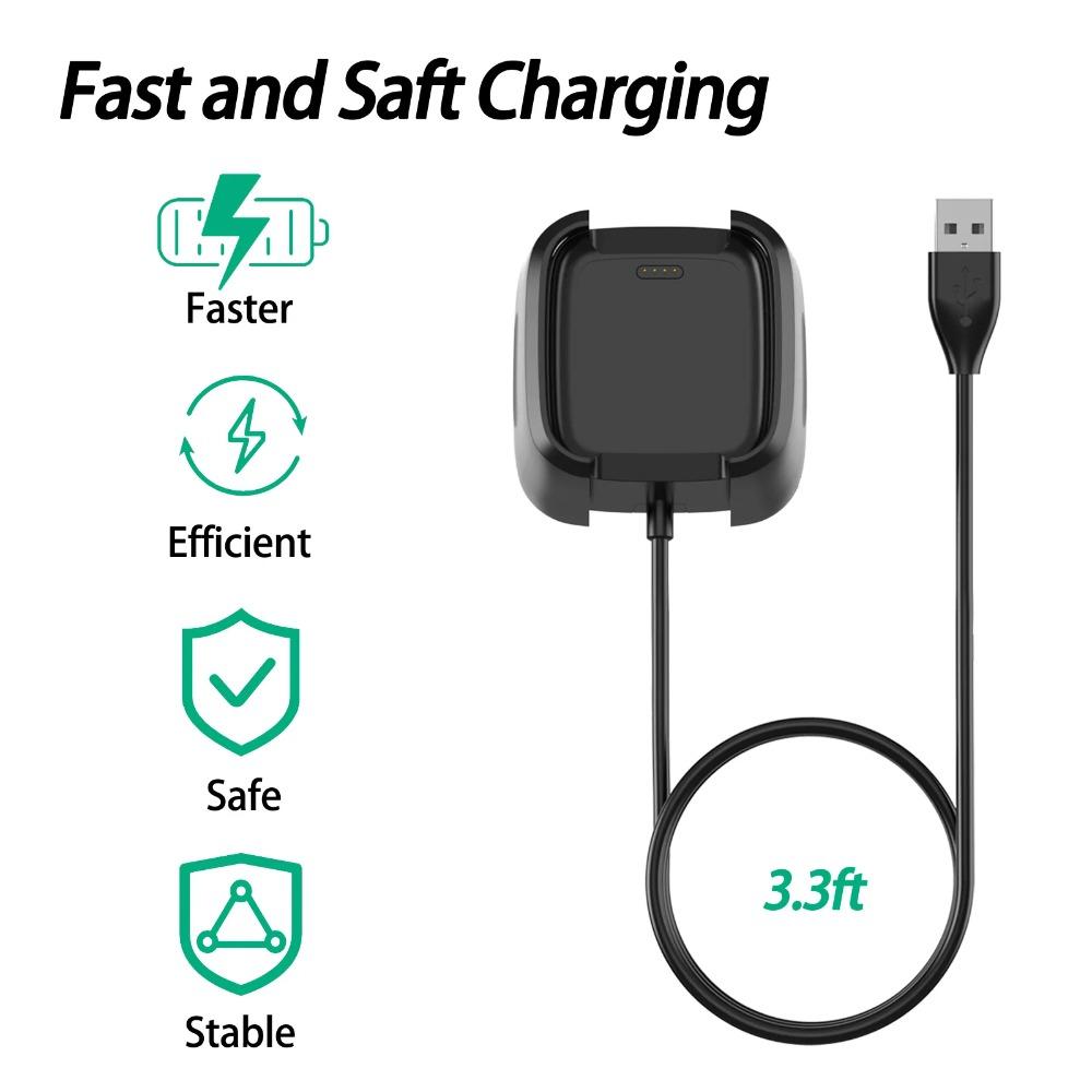 Charger For Fitbit Versa Lite Sport Smartwatch USB Charging Cable For Fitbit Versa Lite Charger Cord Clip Dock Watch Accessories