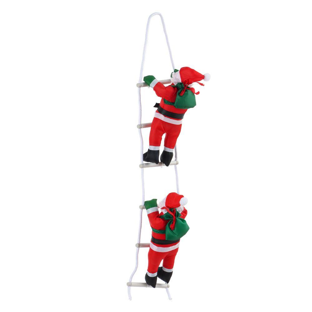 Hanging Decor Cartoon Window Decor Party Ornament Santa Claus Xmas Ornaments Climb Ladder Doll