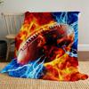 Fußball Feuer Außen Flanelldecken, Outdoor-Reise, Heimdecken, Fan-Geschenke, Geeignet für alle Jahreszeiten, Weihnachtsgeschenke. R1127012