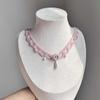 Korean Style Pearl & Glass Bead Water Drop Necklace - Elegant Clavicle Chain for Women