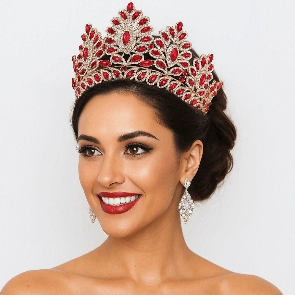 Tiares de Reine Baroques Élégantes Coiffes de Mariée Étincelantes Tempérament Femmes Serre-tête Fête d'Anniversaire