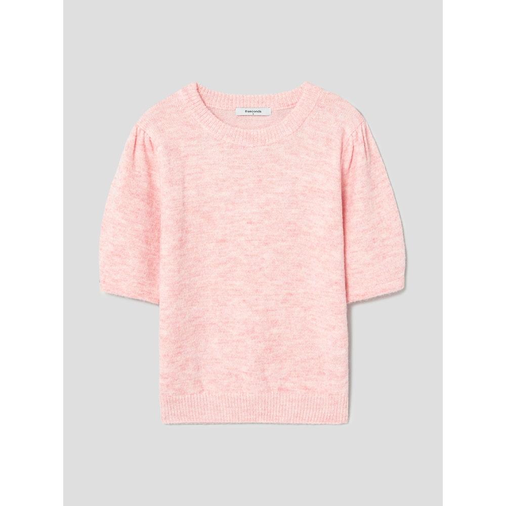 8SECONDS Hairy Short Sleeve Round Neck Pullover Light Pink