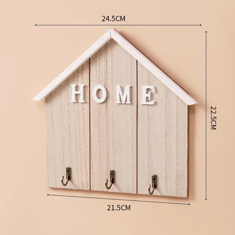 Nordic Style Solid Wood Hooks A Row Of Creative Entrance Clothes Hooks Home Wall Keys Storage Boxes Wall Hooks YLE201