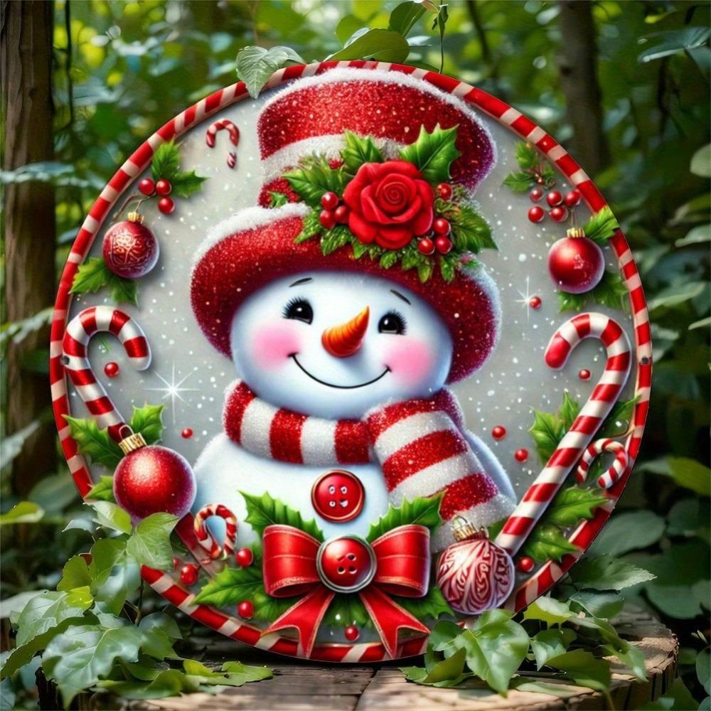 Vintage Snowman Metal Wall Art Sign for Bar Cafe Club Room Decor