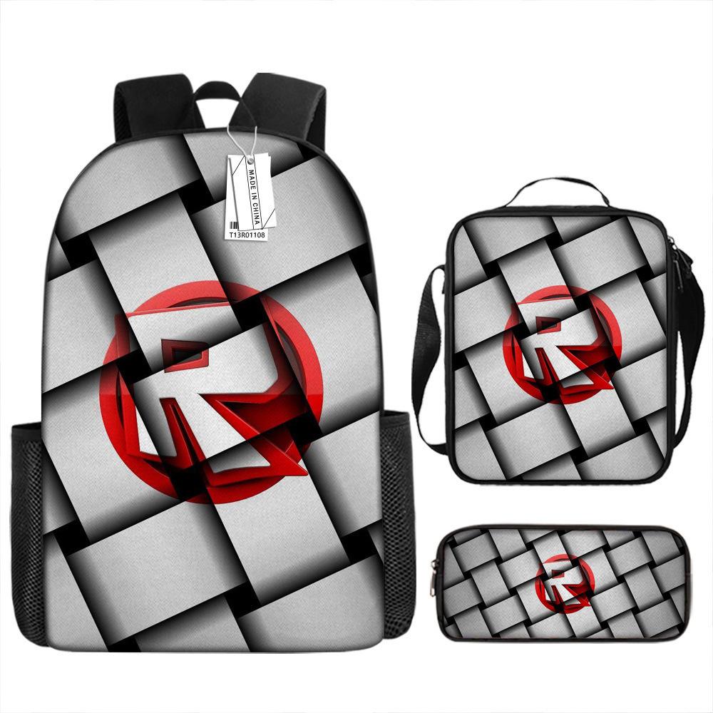 Rob Lesi Backpack Trendy Backpack Retro Schoolbag Cartoon Backpack Three-Piece Set