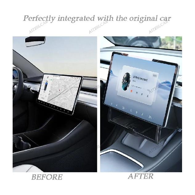 For Tesla Model 3 Y Highland Juniper 2016-2025 Hidden Screen Storage Magnetic Opening And Closing Hidden Large Space Storage Box