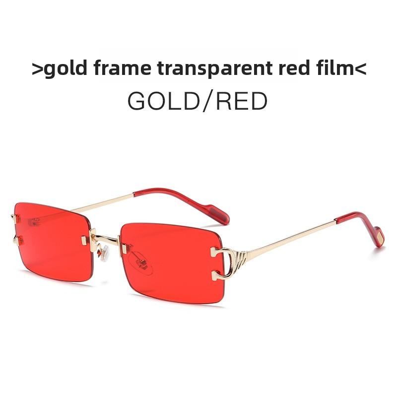 Unisex Metal Geometric Frameless Sunglasses With Uv400 Protection For Summer Beach And Travel