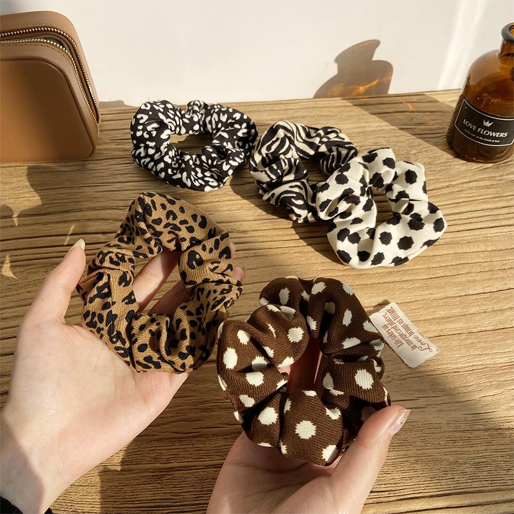 Leopard Pattern Retro Style Fabric Hair Bands All-match Hair Rope