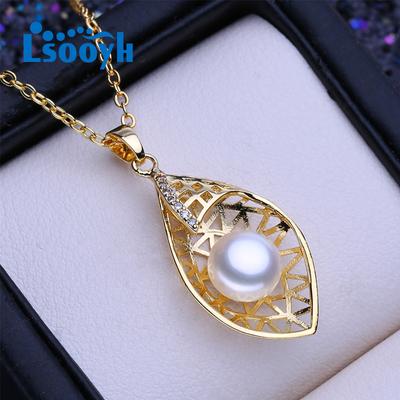 Natural Freshwater Pearl Jewelry CZ Necklaces For Women Bohemian Flower Pendant Wedding Gift