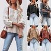 Autumn and Winter New Large Size Loose Knitted Sweater European and American Women's Clothing Crew Neck Fashion Pullover Sweater