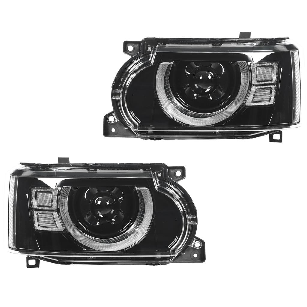 Defender Design Full LED Headlights Projector Replacement for Land Rover Range Rover Vogue L322 Facelift 2010‑2012