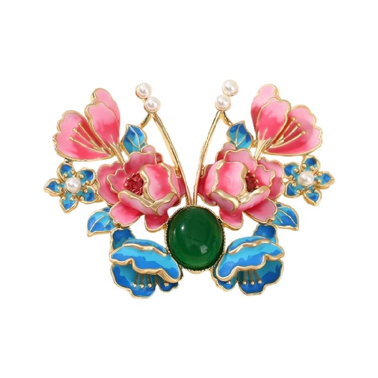 Elegant Floral Butterfly Brooch Alloy Accessory Unique Styles for Dresses Coats Portable and Stylish