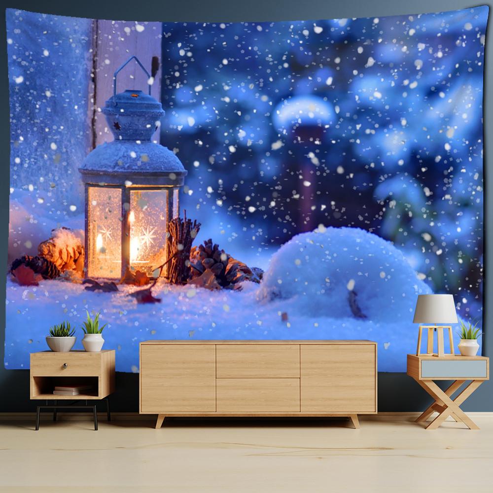 Christmas Snowy Night Series Tapestry Wall Mount Bohemian Witchcraft Dormitory Living Room Home Decor