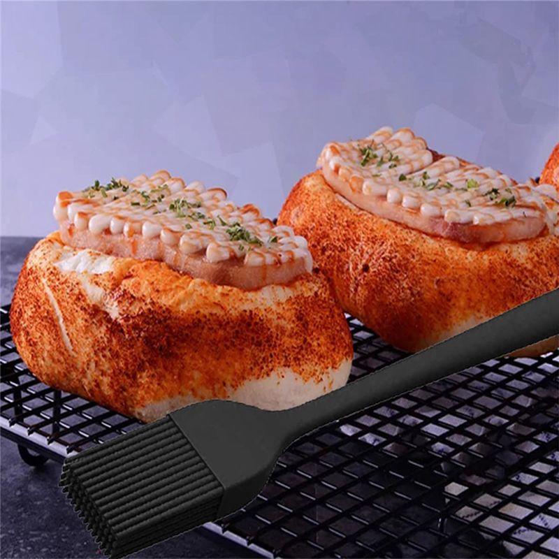 AEE2-Hitzebeständiger Lebensmittelpinsel für BBQ, Lebensmittelgeeigneter Silikonpinsel zum Verteilen von Sauce/Öl/Ei/Küchenpinsel zum Kochen