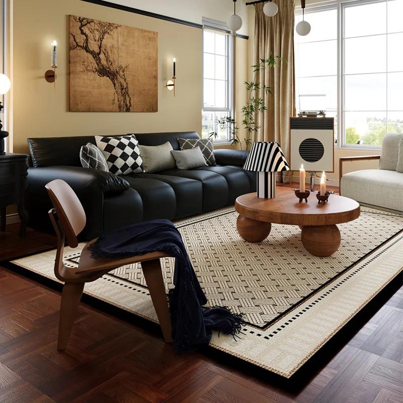 Tapete americano vintage de área grande sala de estar quarto tapete de luxo avançado à prova d'água antiderrapante tapete imitação de caxemira