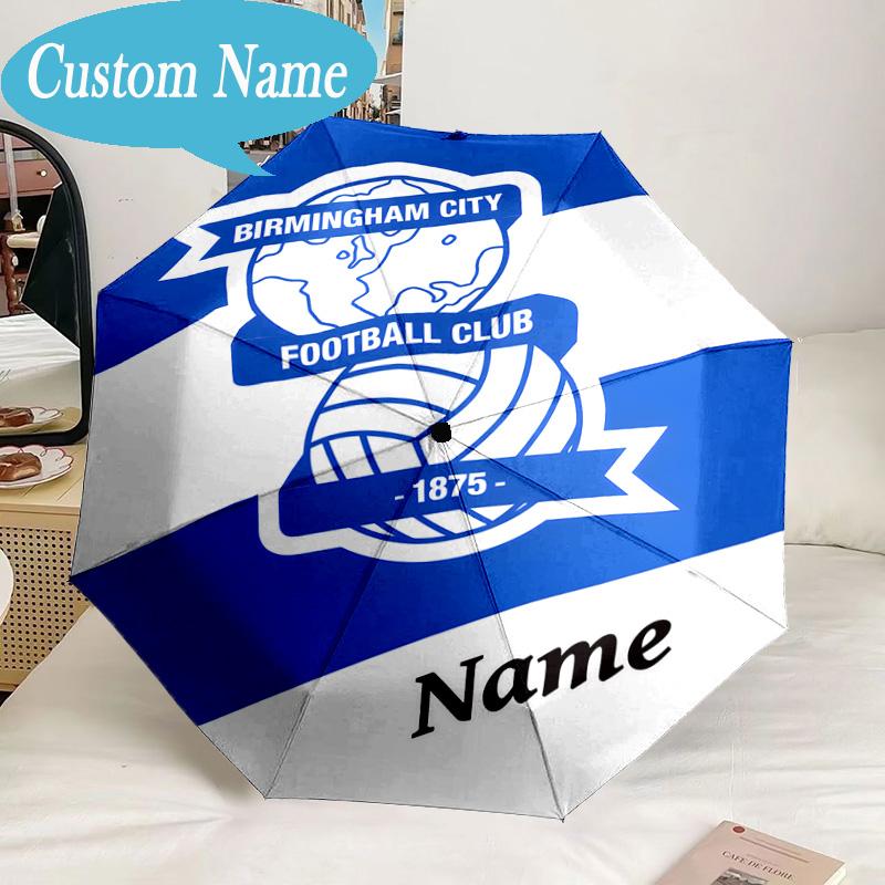 Custom Name Umbrella Birmingham Football Crest Umbrella 8-Frame for Travel, Camping, Casual Lightweight Portable, Essential for Family Gifts