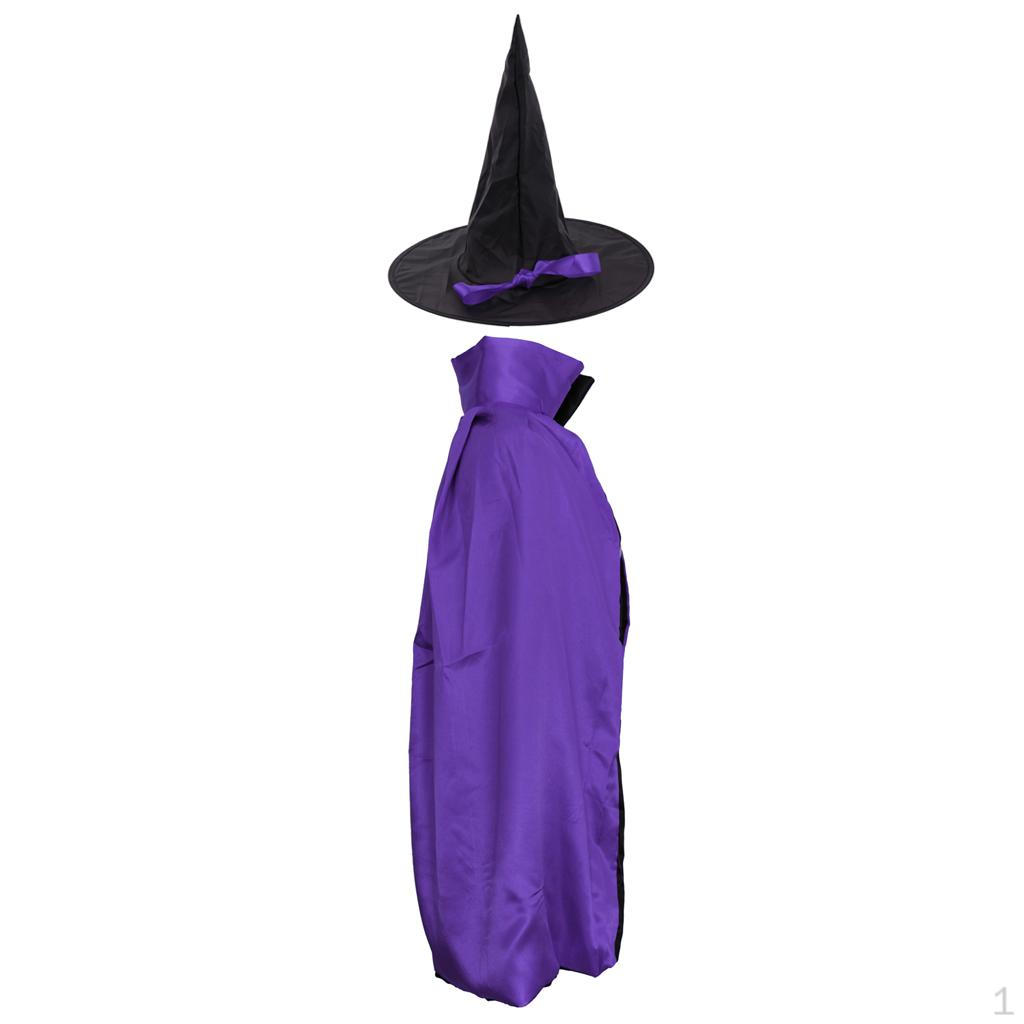 Reversible Cape Cloak Cone Hat Dress Up Role Play Halloween Costume