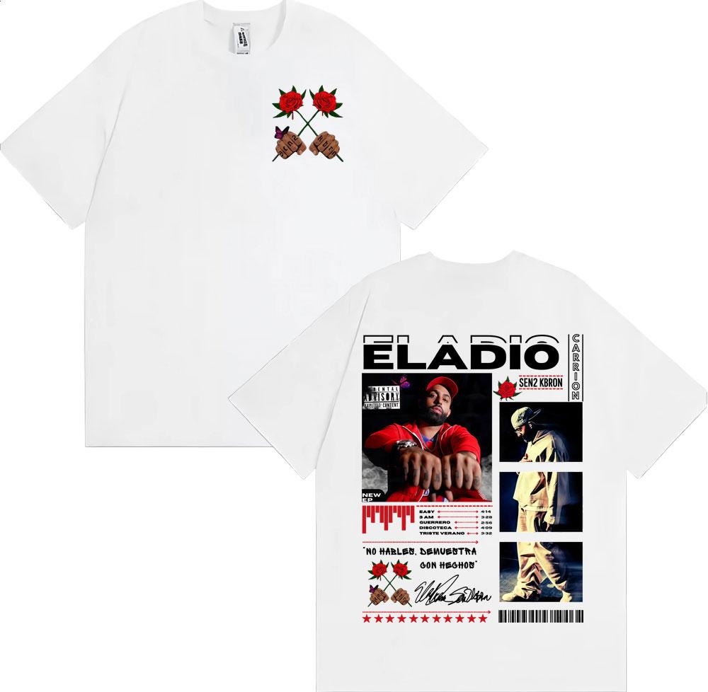Rapper Eladio Carrion Sen2 Kbrn Tour Merch T Shirts Mens Clothing Cotton Short Sleeve Top Fashion Gothic Hip Hop Streetwear