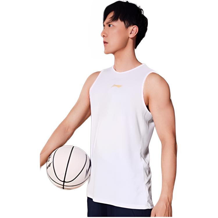 Li Ning Comfortable Sports Casual Running Basketball Fitness Loose Vest Unisex Vests White Platinum LWTU014-1