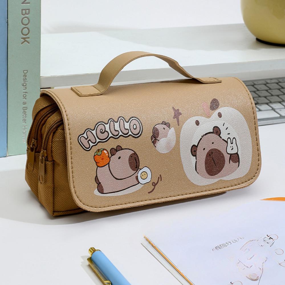 Handheld flip pencil case, pencil case, elementary school student, high-end, dirt resistant, large capacity, multi-layer pencil case