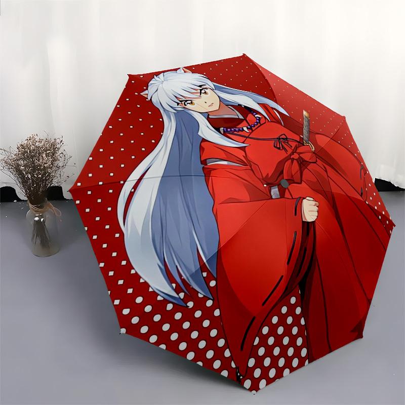 1pc Inuyasha, Red Cloak Themed High-quality Umbrella,Automatic Opening and Closing Umbrella,Multi-functional Umbrella G0811267