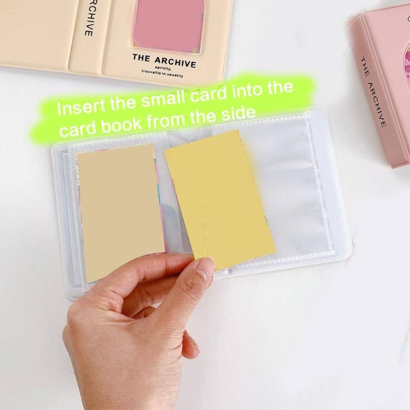 Small Card Collector Binder Holds 40 Cards with Showcases Cover 3Inch Photocard Holders Album Photo Organizers Book