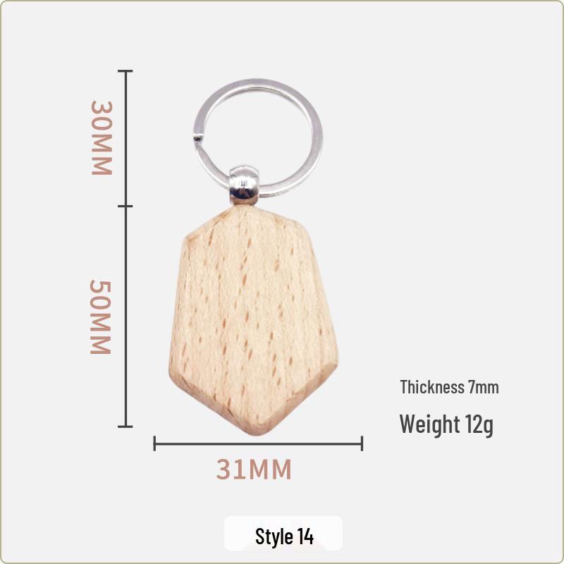 Creative Wooden Keychain & Charm: DIY Car Pendant & Gift Souvenir