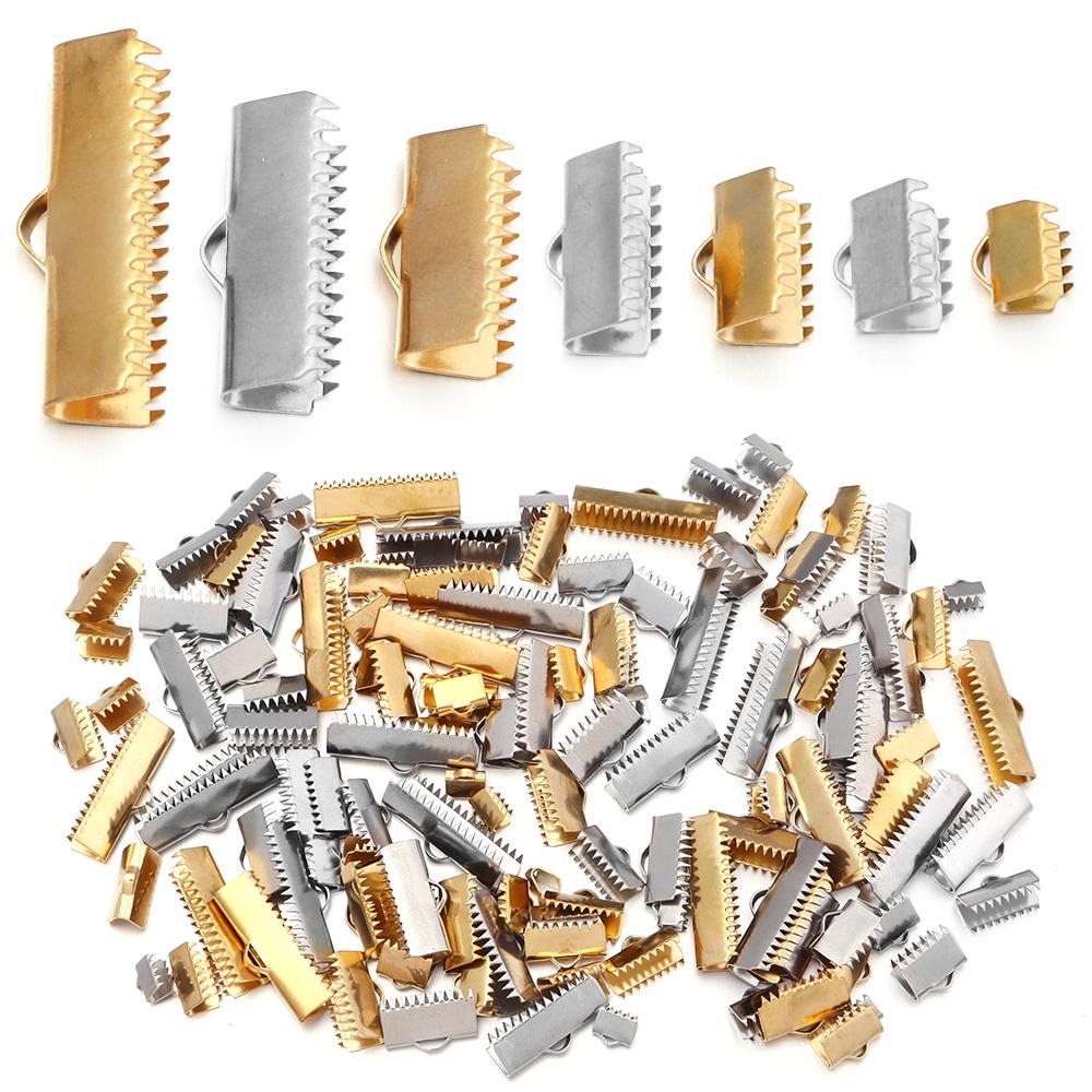 10-20pcs Stainless Steel Cove Clasps Cord End Caps String Ribbon Leather Clip DIY Jewelry Making Supplies for Necklace Bracelet