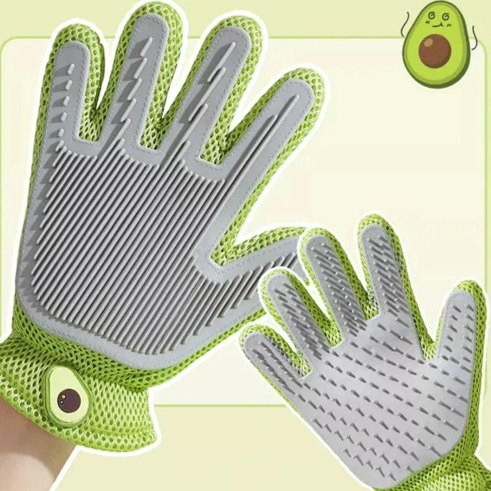 Two-sided Cat Petting Gloves Remove Floating Hair Silicone Massage Comb  Home