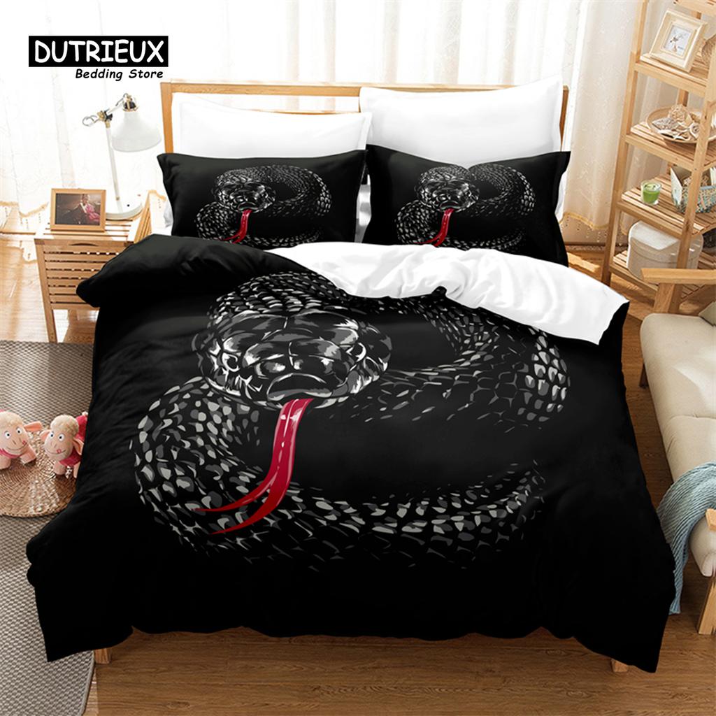 3pcs Duvet Cover Set, Cute Animals Cat Bedding Set, Soft Comfortable Breathable Duvet Cover, For Bedroom Guest Room Decor