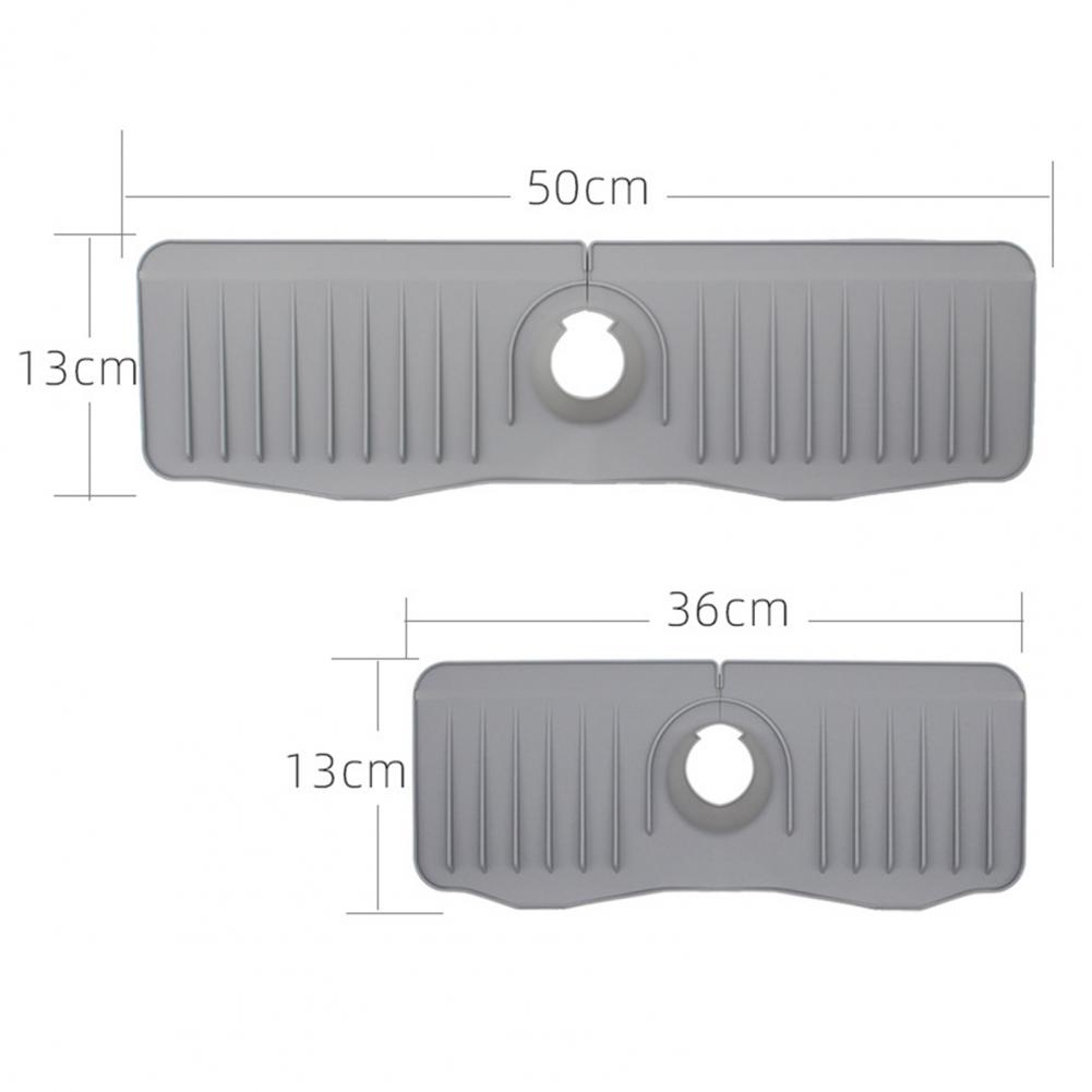 Kitchen Sink Splash Guard Silicone Faucet Handle Drip Catcher Tray Sponge Holder Faucet Sink Protectors Mat For Kitchen Bathroom