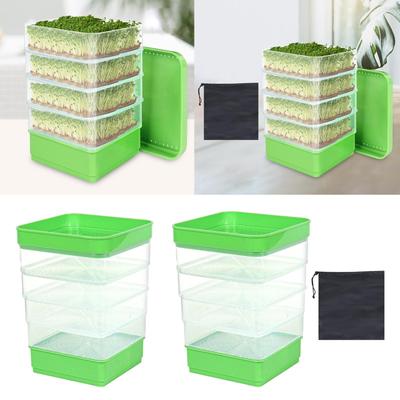 Seed Sprouter Kits Seed Sprouter Maker Versatile 4 Tier Seedling Starter Tray for Alfalfa Seeds Wheat Grass Broccoli Beans