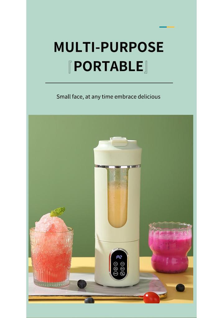 Compact Rechargeable Electric Fruit Juicer with Auto-Clean Function for Home Use