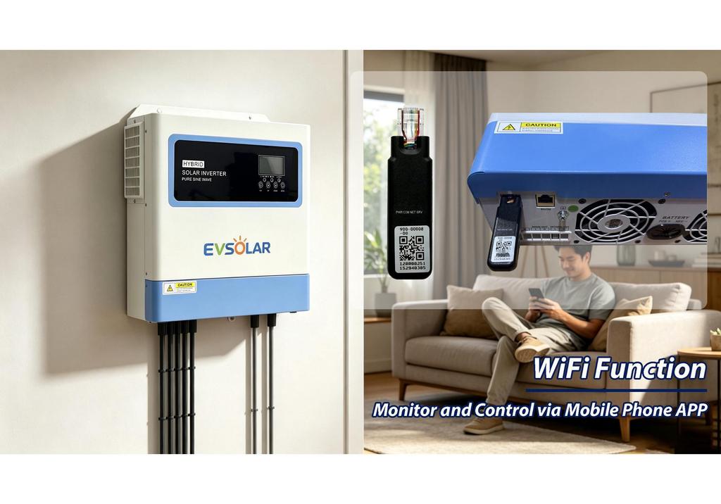 4200W Hybrid Solar Inverter with 120A MPPT, WiFi, and 24V Lithium Battery Support
