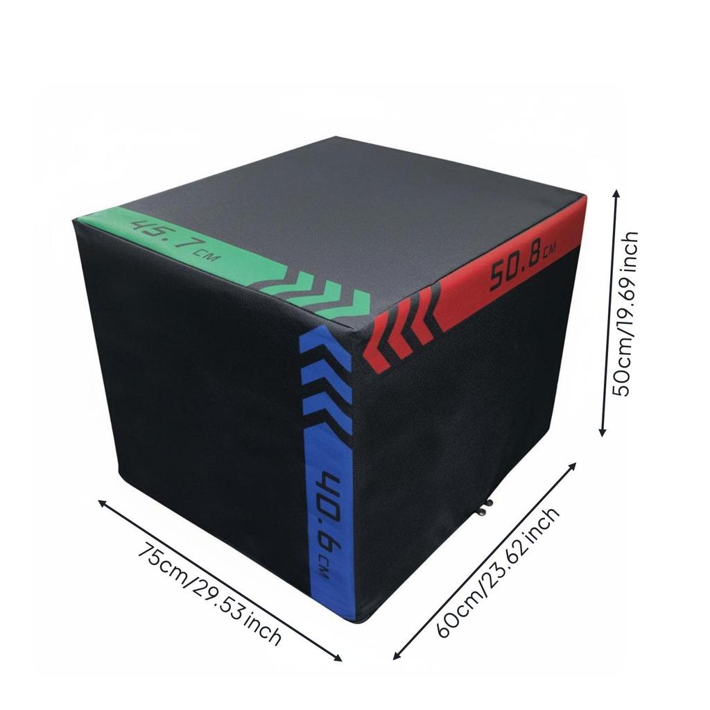 Soft plyo box with non-slip surface and reinforced, stitched edges