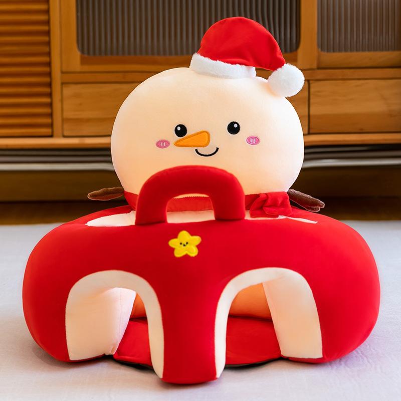 Christmas Learning Baby Seat Snowman Elk Capybara Baby Practice Seat Plush Sofa Gift