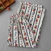 2025 summer new retro red floral wide-leg casual pants women's loose and thin vertical straight light and long pants