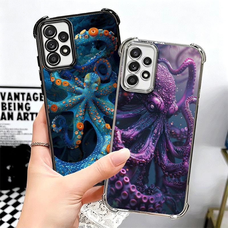 Ocean Octopus Marine Life Soft Phone Case For Samsung A17 A27 A07 A37 A57 A16 A56 A15 A55 A14 A54 A13 A53 A26 A36 A25 A35 A24 A3