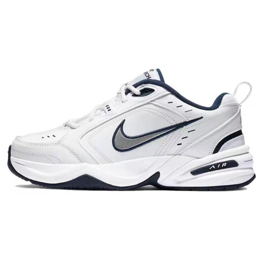 Nike Air Monarch 4 Abrasion Resistant Abrasion Resistant Low Top Chunky Sneakers Unisex Gray White 415445-102(Team1324-)