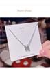 Women Silver Full Diamond H Pendant Titanium Steel Necklace Ins Style Clavicle Chain