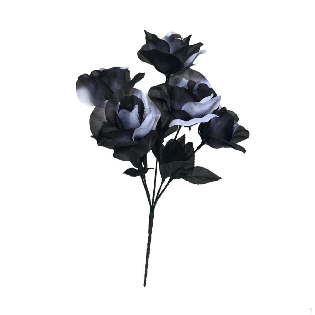 Artificial Black Roses, Centerpieces for Halloween Decoration, Lightweight, Ideal DIY Projects,