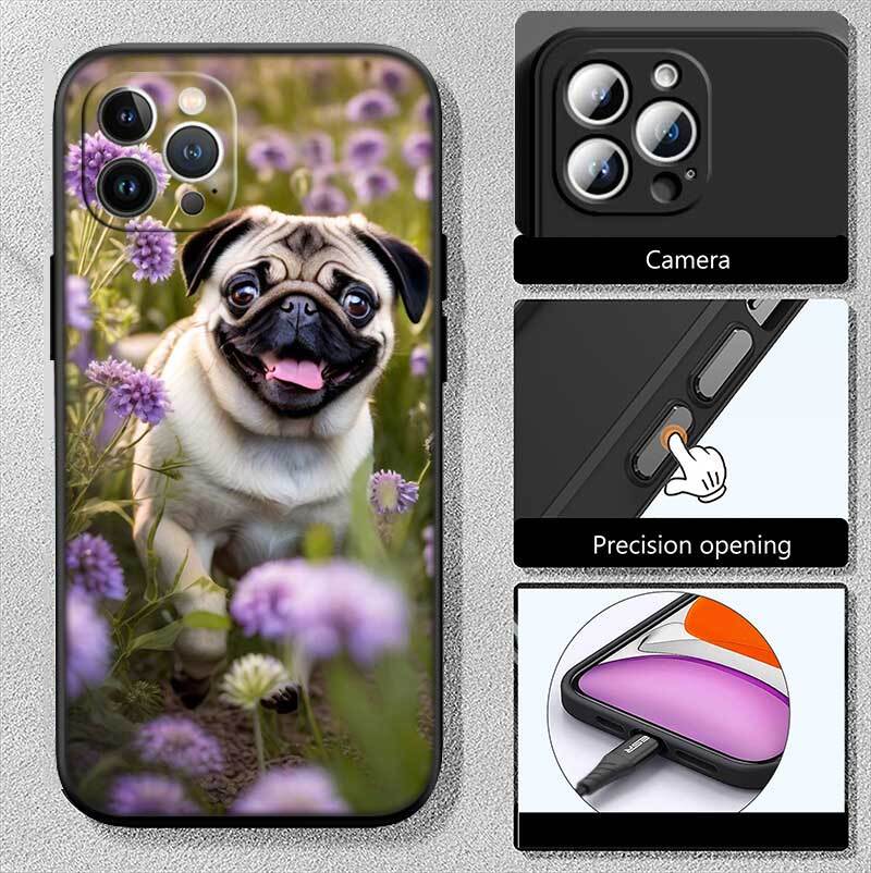 Cute Pug Dog Case for Samsung M55 M35 M15 A02 A05S A05 A06 A15 A12 A13 A10 A16 A20 A22 A24 A25 A30 A31 A32 A33 A35 A42 A50